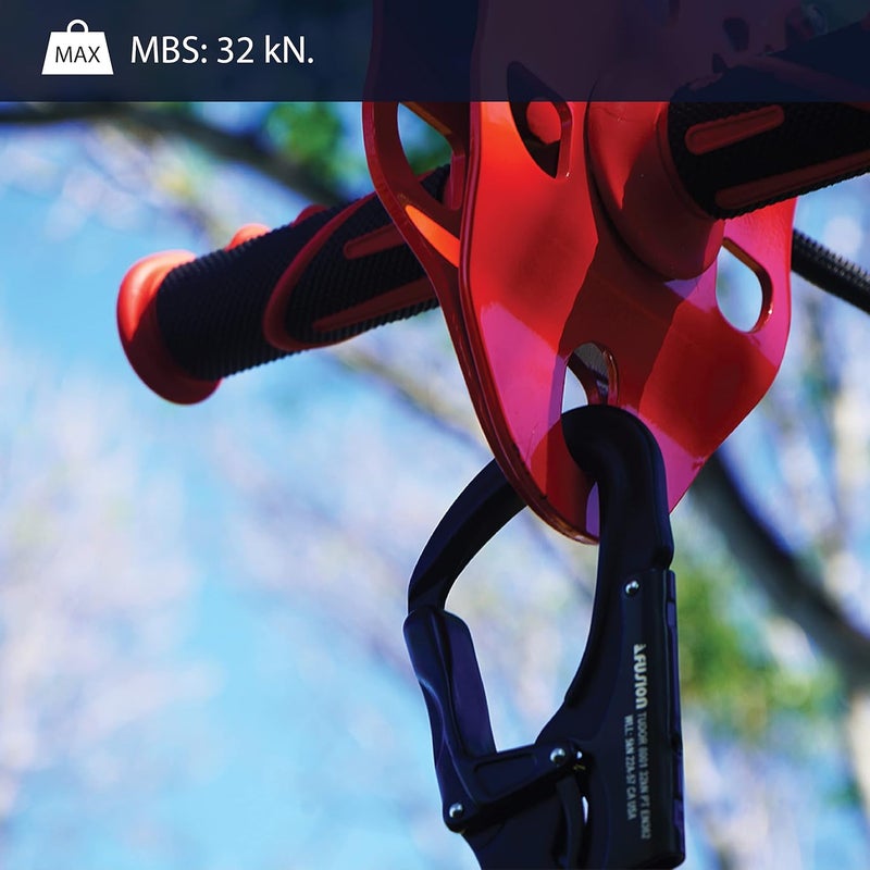 FUSION Snap Auto Locking Carabiner 32KN - Climb® Tudor - Professional Rock Climbing Carabiner - Heavy Duty Steel Clip - Snap Locking Carabiner for Climbing, Rappelling, D Shaped - UIAA ANSI Compliant - Image 5